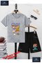Children's Unisex “Baby Child Orange Shirted Child“ Special Printed Crew Neck T-Shirt - Shorts Set