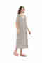 Patterned Nightdress with V-Neck and Short Sleeves - 3
