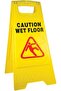 Large Caution Wet Floor Sign, 61cm Height, Yellow Safety Warning Board