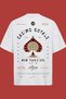 Royale Printed Oversize White T-Shirt - 4