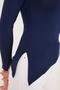 Women's Standard Fit Asymmetric Collar Viscose Navy Blue Blouse - 3