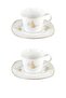 2 Person Porcelain Tuğra Coffee Cup Gold Gilding - 3