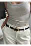 Black Liquid Gold Buckle Belt 2 cm Width, 100 cm Length