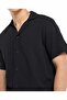 Textured Shirt with Revere Collar and Short Sleeves - 3