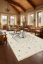 Mosso Wolf Themed Nature Motifs Detailed Pattern Woven Base Modern Decorative Carpet Mosso214 - 4