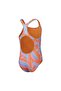 Allover Printed Medalist Girl's Swimmer Swimsuit Orange-Blue - 4