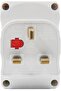 Universal Travel Power Adapter, 3-Pin UK to Multi-Socket Converter, White - 5