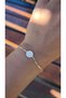 Gold Sequin Chain Mother of Pearl Ring Detailed Bracelet