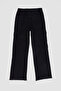 Girls' Trousers with Elastic Waist and Tassels Cargo Pockets - 4