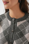 Women's Patterned Buttoned Knitwear Cardigan 15927 - Anthracite - 5