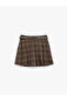 Plaid Belted Pleated Mini Shorts Skirt - 2