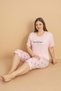 Star Patterned Plus Size Capri Pajama Set