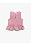 Ruffle Detailed Sleeveless Crew Neck Crop Blouse - 2