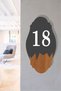 Vertical Laser Metal- Wood Apartment Site -Apartment Hotel Office Door Number 15X8Cm - Door Number 18 - 4