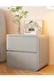 Left Side High Gloss Nightstand with 2 Drawers 45x40x45 cm - 3