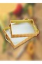 2-Piece Rectangular Decorative Trays with Handle - 2