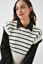 Women's Striped Knitwear Sweater 15926 - Ecru - 4