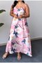 Rochie lungă și drapată, căptușită cu modele florale - 6