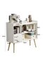 Floor standing storage rack with 2 spacious drawers and sofa side table 100x35x90 cm - 6