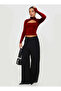 Women's Long Sleeve Cut Out Blouse – Cross Neckline, Crop Fit, Stretch Fabric - 2