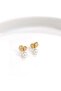 Xuping 4 mm Pearl Nail Earring Rose