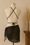Women's Black Cross Tie Crop and Pareo Set of 2 - 2