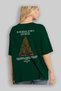 Borobdur Temple Indonesia Back Printed Green Oversize T-Shirt Men Women Cotton Crew Neck T-Shirt - 4
