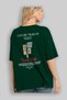 Louvre Museum France Back Printed Green Oversize T-Shirt Men Women Cotton Crew Neck T-Shirt - 4