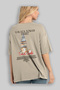 Galata Tower Istanbul Back Printed Beige Oversize T-Shirt Men's Women's Cotton Crew Neck T-Shirt - 3