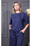 Women's Navy Blue New Season Relaxed Fit Stone Set Stylish and Comfortable Two-Piece Combination - 2