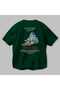 Santorini Greece Back Printed Green Oversize T-Shirt Men Women Cotton Crew Neck T-Shirt - 3