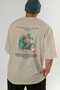 The Great Wall of China Back Printed Beige Oversize T-Shirt Men Women Cotton Crew Neck T-Shirt - 6