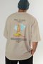 Pisa Tower Italy Back Printed Beige Oversize T-Shirt Men Women Cotton Crew Neck T-Shirt - 6