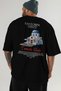 Santorini Greece Back Printed Black Oversize T-Shirt Men Women Cotton Crew Neck T-Shirt - 6