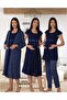 Pregnant Maternity 3-Piece Dressing Gown Nightgown Pajama Set - 3