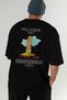 Pisa Tower Italy Back Printed Black Oversize T-Shirt Men Women Cotton Crew Neck T-Shirt - 7