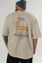 Rome Italy Back Printed Beige Oversize T-Shirt Men Women Cotton Crew Neck T-Shirt - 5