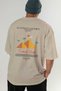 Egyptian Pyramids Egypt Back Printed Beige Oversize T-Shirt Men Women Cotton Crew Neck T-Shirt - 6