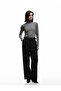 Slim Fit Ruffle Detailed Stand Collar Long Sleeve T-Shirt - 2