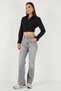 Fitted Fit Cotton Corset Detailed Long Sleeve Crop Shirt Shirt 611Go00376 - 4