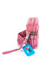 Rose Women's Wallet, 4 Compartments, Phone Holder, Crinkle Fabric, Cross Strap Shoulder Bag, 20X12Cm - 5