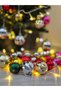 Mistique Home Christmas Tree Ornament 6 Pieces Gold Patterned Ball Christmas Tree Ornament - 4