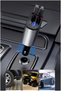 120W 4-in-1 car charger with LED display, dual USB ports, Type-C & Lightning cables, PD support. - 3