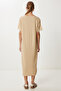 Slit Crinkle Knitted Dress Ldz0040 Biscuit - 5