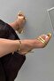 Rumi Stone Buckle Detailed Ankle Strap Gold - 7
