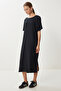 Slit Crinkle Knitted Dress Ldz0040 Black - 2