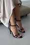 Simone Stone Buckle Detailed Cross Strap Black Patent Leather - 3
