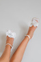 White Satin with Bloom Flower Detail