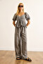 Women's Anthracite Blouse Trousers 2 Pcs Set Tkm-19000417 - 5
