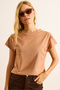 Women's Camel Bat Cotton Combed Cotton T-Shirt Tsh-19000934